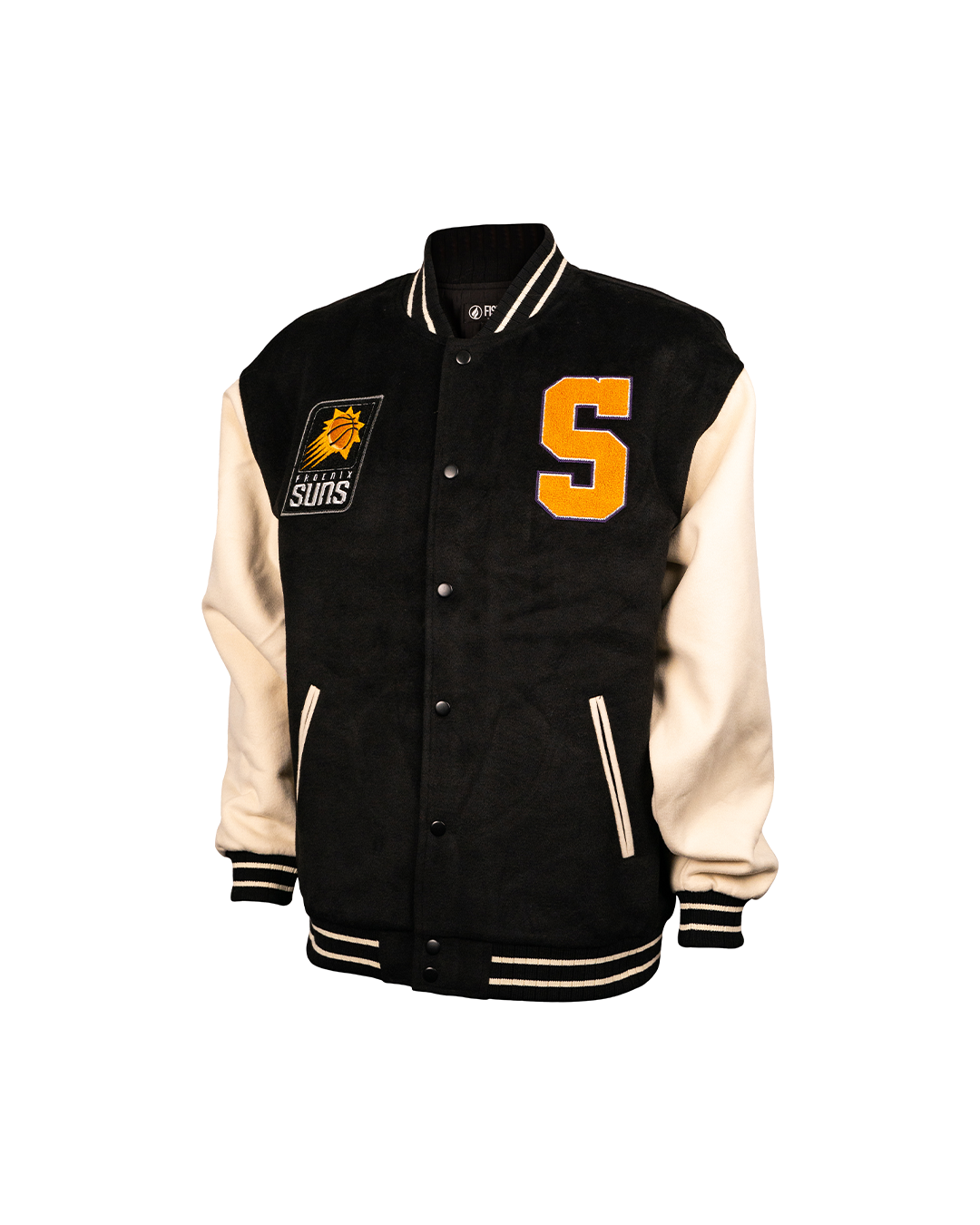 NY Knicks Charcoal and Black Varsity Jacket